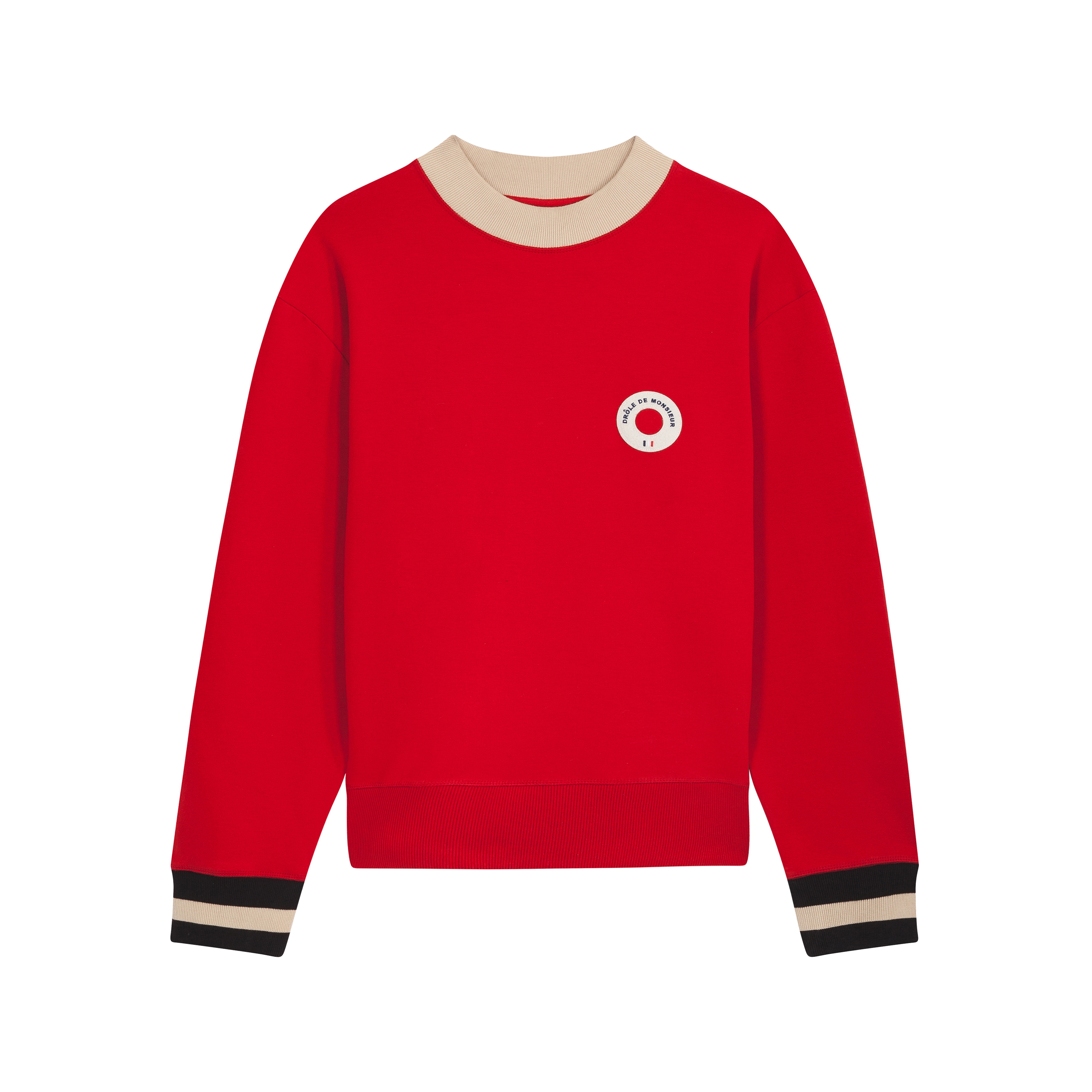 DROLE_DE_MONSIEUR_HEM STRIPED LOGO SWEATSHIRT _ RED_1.jpg