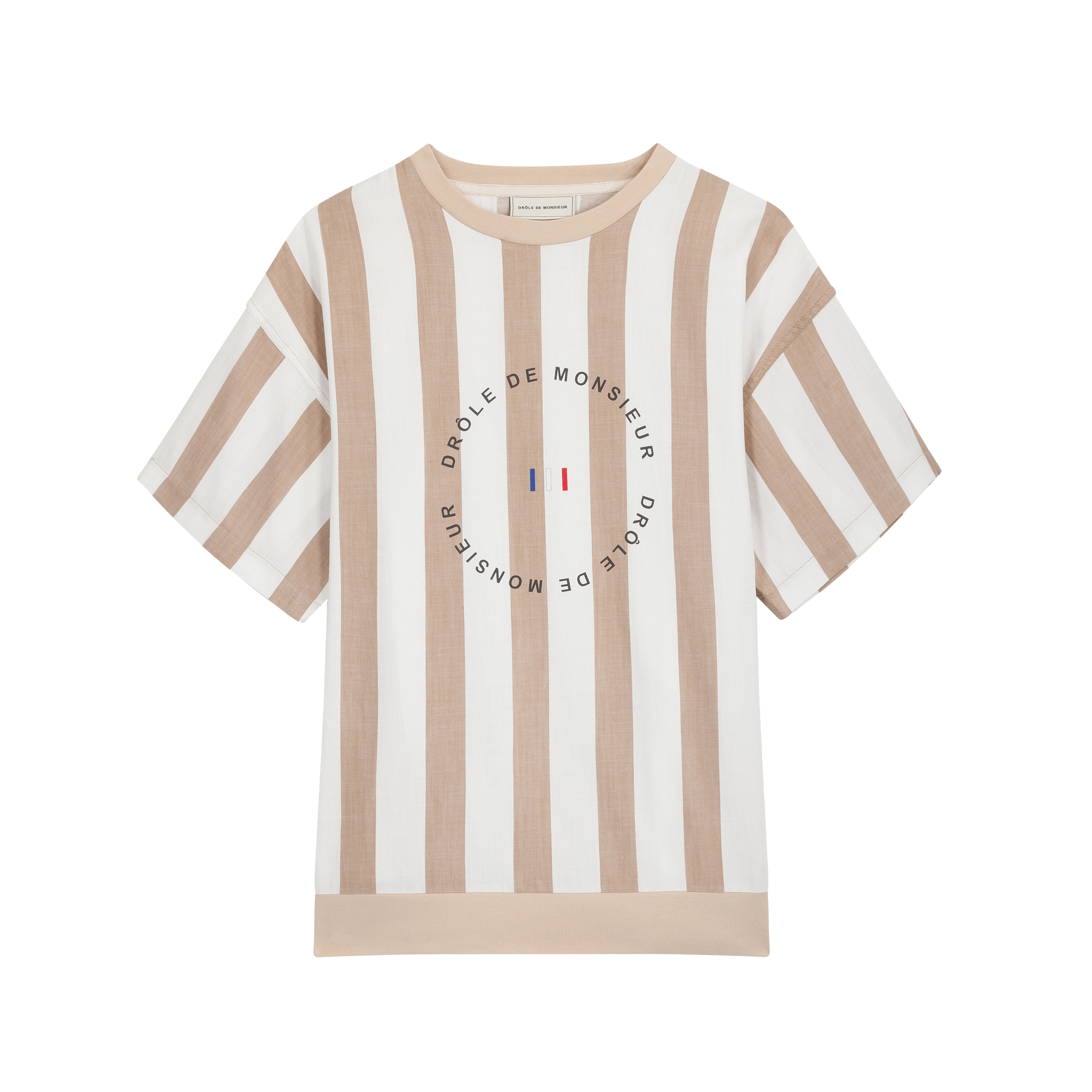 DROLE_DE_MONSIEUR_STRIPY WOVEN T_SHIRT _ BEIGE_1.jpg